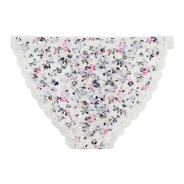 H&H Women's Missy Lace Bikini Brief, White, hi-res