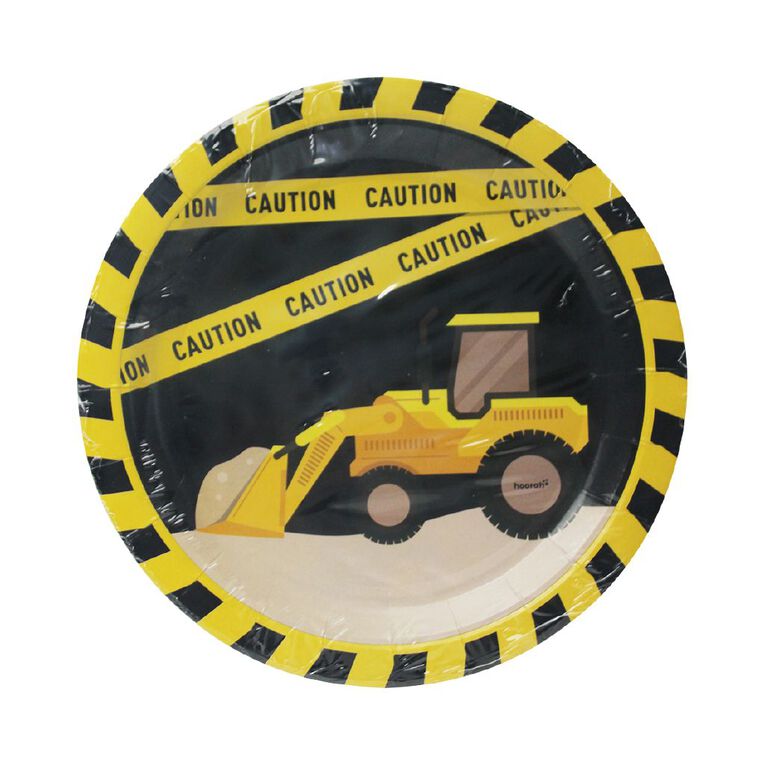 Hoorah Construction Dinner Plate 23cm 8 Pack, , hi-res