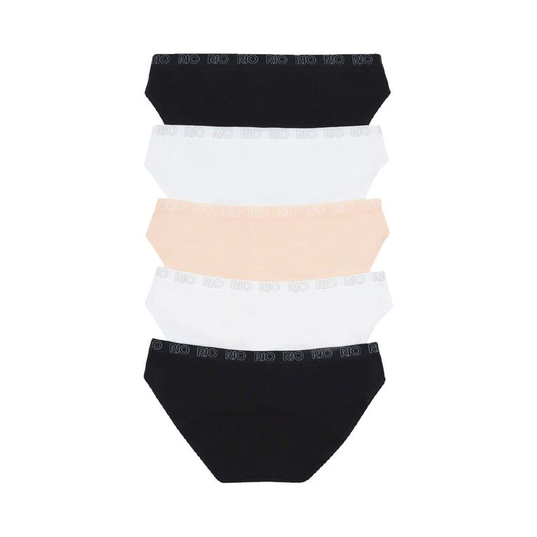 Rio Women's Bikini Briefs 5 Pack, Multi-Coloured, hi-res