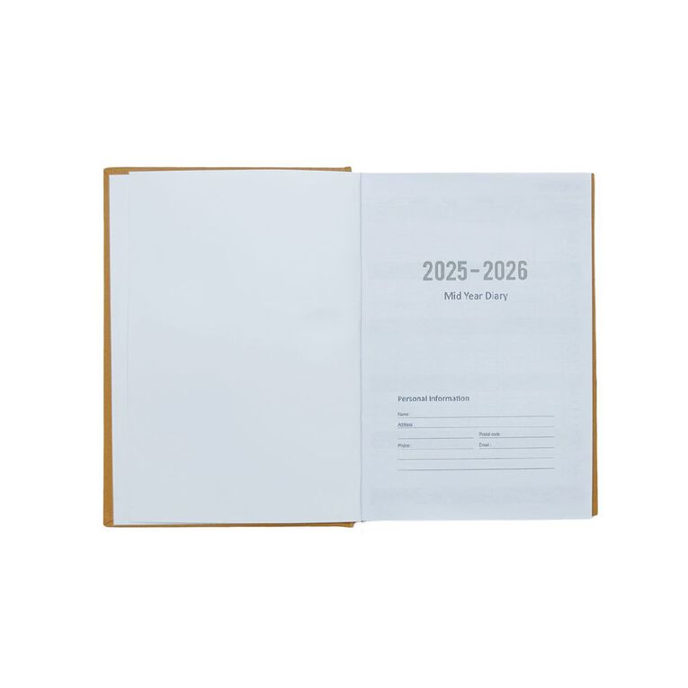 WS Mid Year Diary Day To Page 2025-26 Yellow, , hi-res
