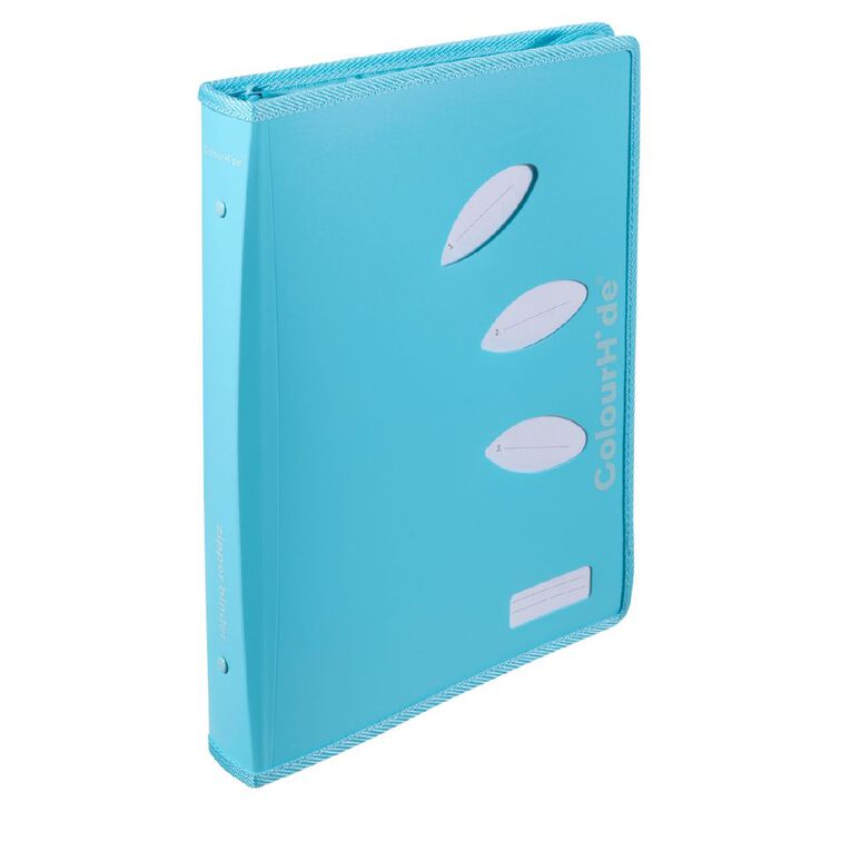 ColourHide Ring Zipper Binder Sky, , hi-res