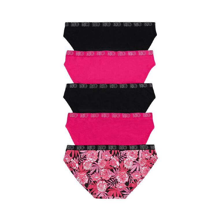 Rio Women's Bikini Briefs 5 Pack, Pink Dark Rio Women's Bikini Briefs 5 Pack, Pink Dark, hi-res