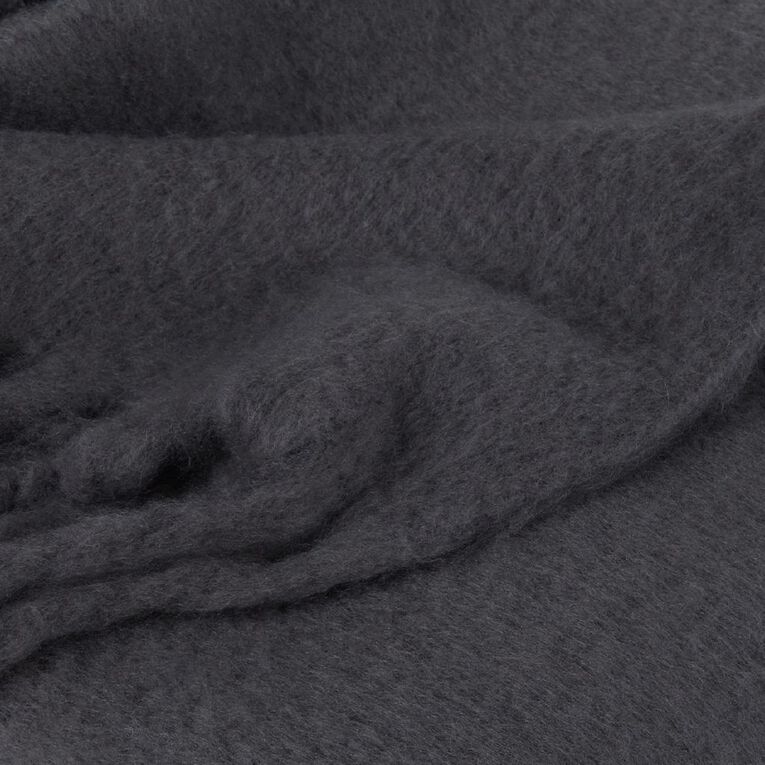 Living & Co Throw Faux Mohair Grey 127cm x 152cm, , hi-res