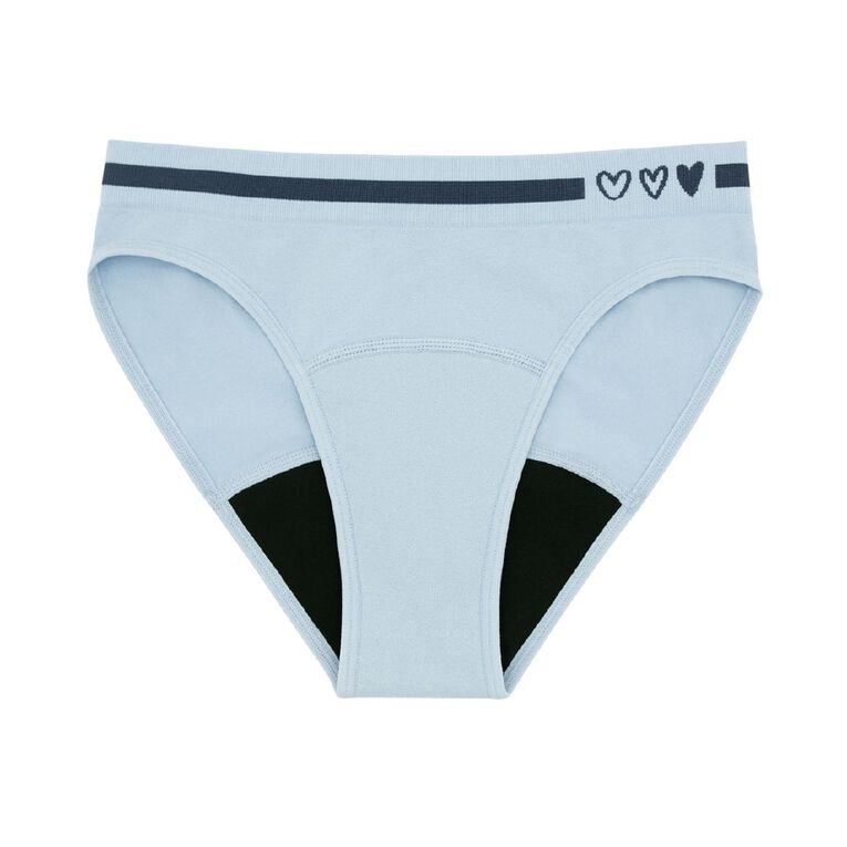 Love Luna Teen First Period Seamfree Bikini Briefs 2 Pack, Blue/Navy, hi-res