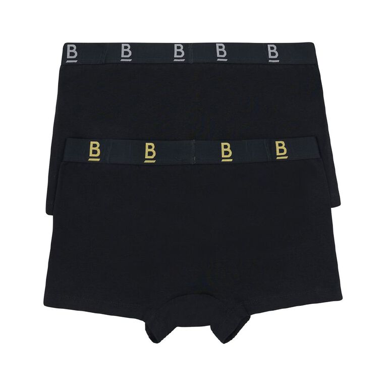 B FOR BONDS Men's Trunks 2 Pack, Black, hi-res