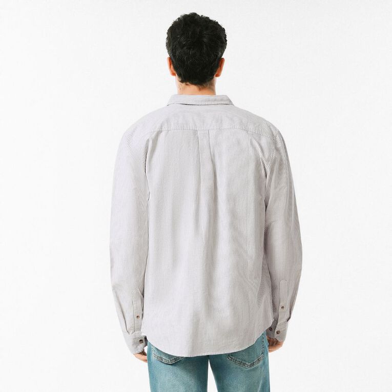 H&H Men's Long Sleeve Oxford Shirt, Grey Mid, hi-res
