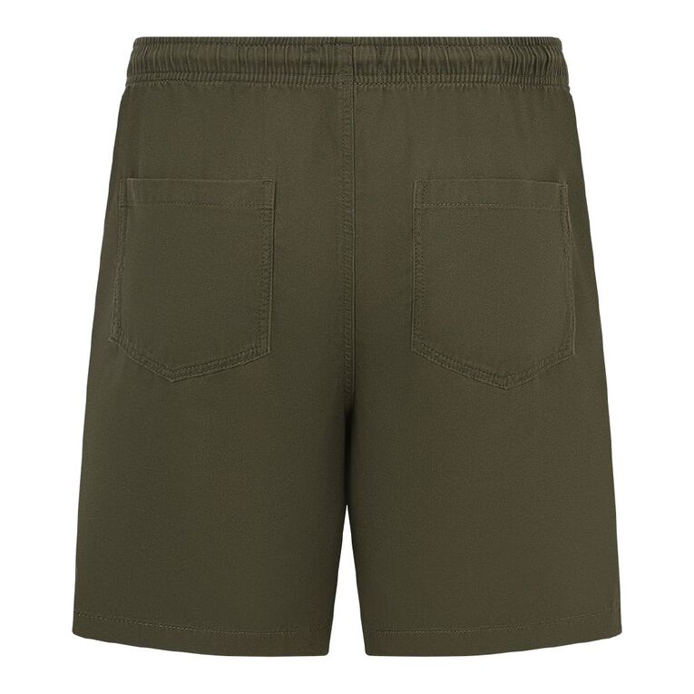 H&H Men's Elastic Waist Plain Drill Shorts, Khaki, hi-res