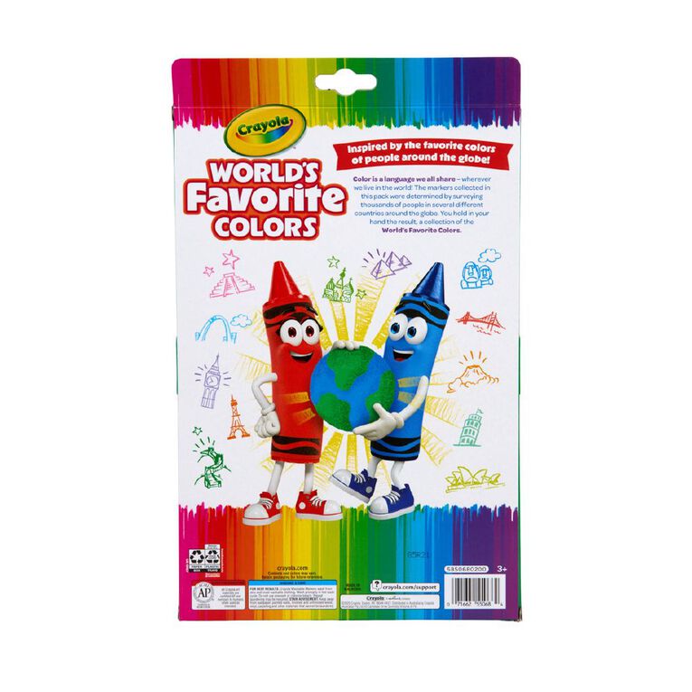 Crayola World's Favourite Colours Supertips 50 Pack, , hi-res