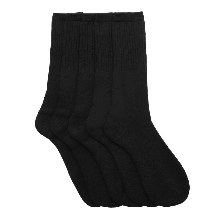 Rivet Men's Work Socks Value 5 Pack, Black, hi-res
