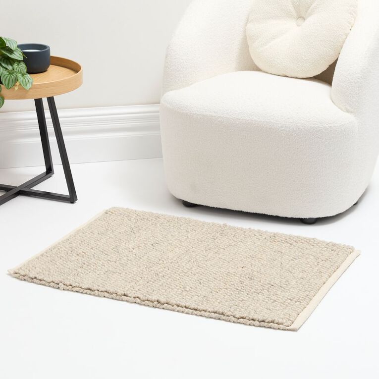 Living & Co Mat Woven Weave Light Natural 60cm x 90cm, , hi-res