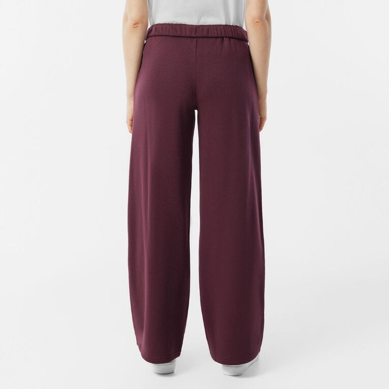 H&H Women's Wide Leg Track Pants, Red Dark, hi-res