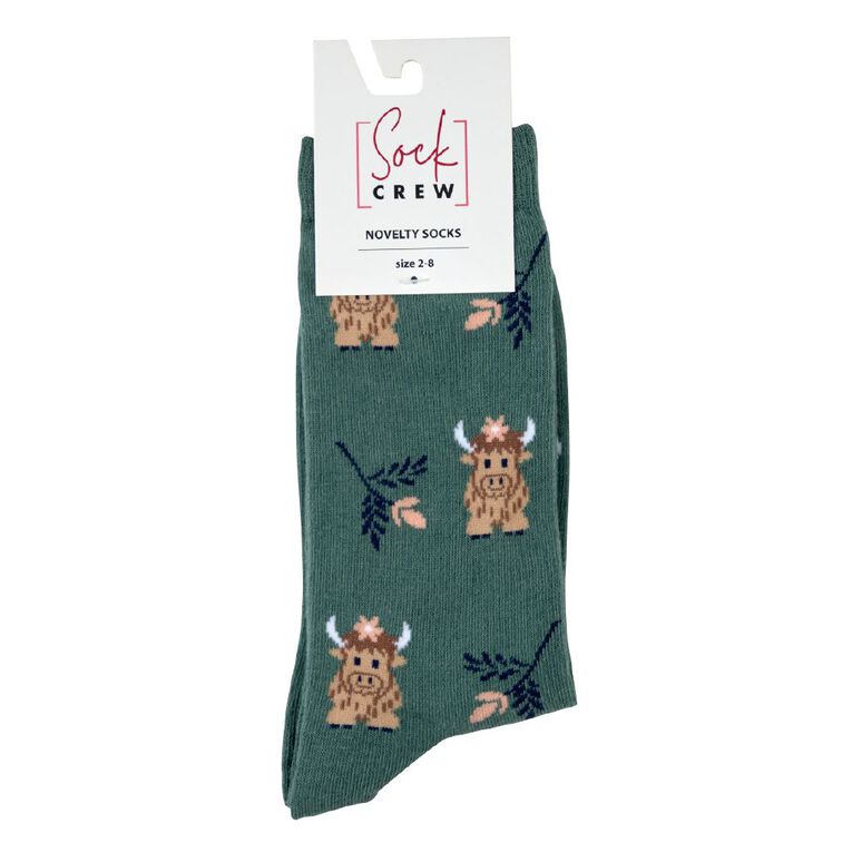 Sock Crew Women's Novelty Socks 1 Pack, Green, hi-res