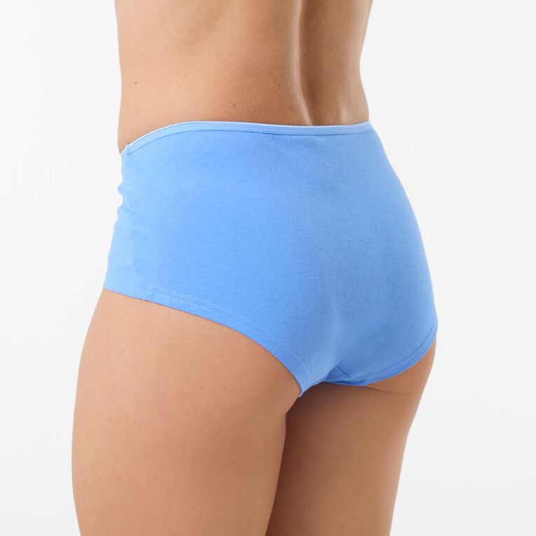 H&H Women's Shortie Briefs 5 Pack, Blue Mid, hi-res