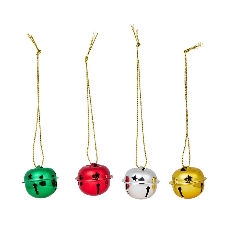 Wonderland Jingle Bells Christmas Tree Decoration Assorted 12 Pack, , hi-res