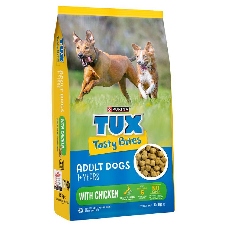 TUX NZ Tasty Bites Chicken Dry Dog Food 15kg, , hi-res