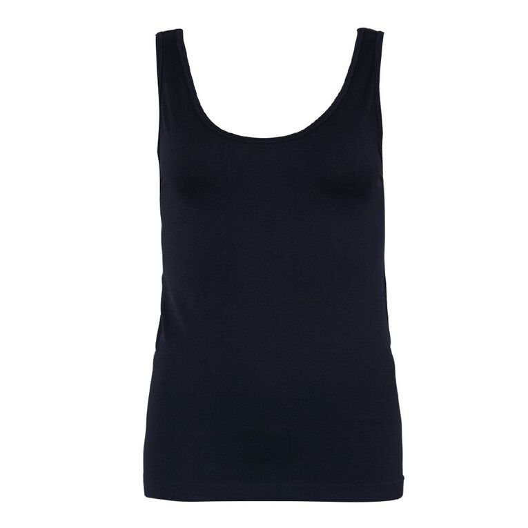 H&H Women's Essential Seamless Singlet, Black, hi-res