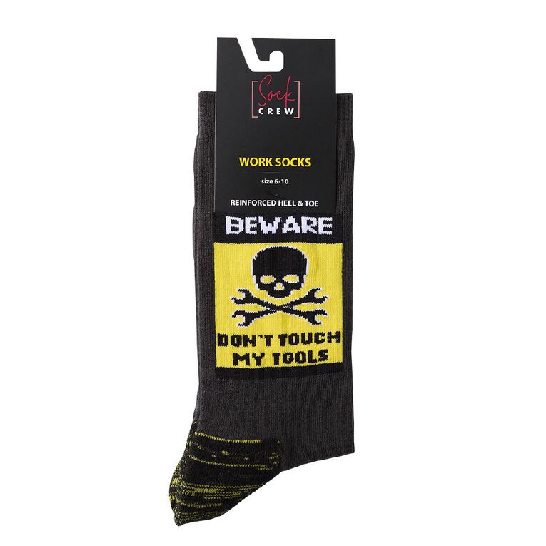 Sock Crew Novelty Work Socks 1 Pack, Yellow, hi-res