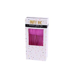 Party Inc Reuseable Spoons Pink 20 Pack
