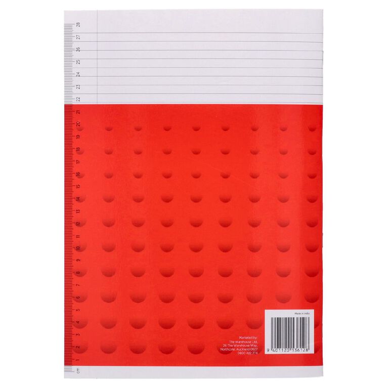 WS Exercise Book 1B8 Plus 7mm Ruled 36 Leaf Red, , hi-res