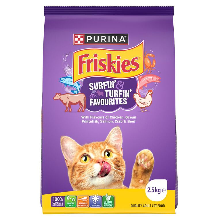 Friskies Surfin' & Turfin' Favourites Dry Cat Food 2.5kg, , hi-res