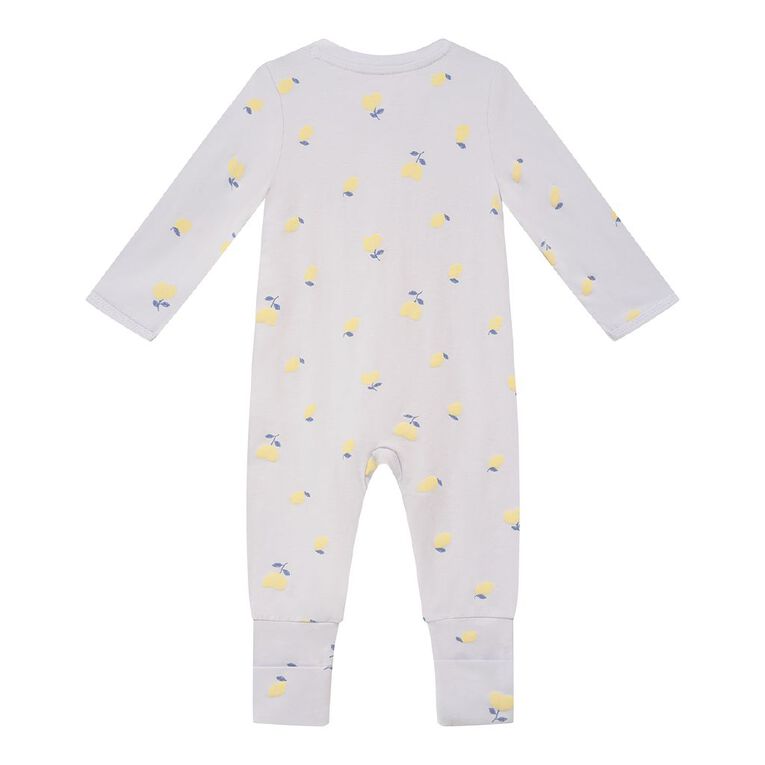Young Original Babys' Zip-Thru Footless All-in-One, Blue Light LEMON, hi-res