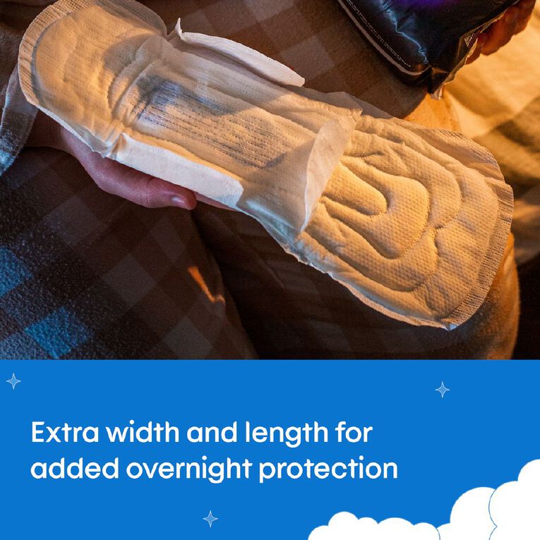 U By Kotex Maxi Overnight Pads with Wings 10 Pack, , hi-res