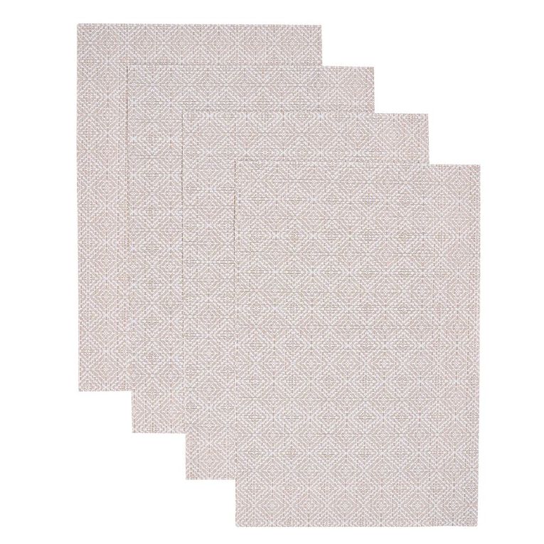 Living & Co Rectangle Woven Placemat Natural 4 Pack, , hi-res