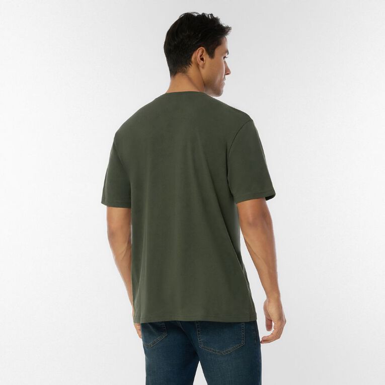 H&H Men's Regular Fit Crew Neck Tee, Green Dark, hi-res