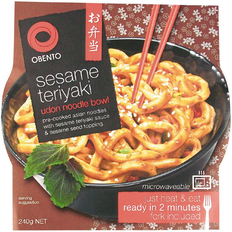 Obento Sesame Teriyaki Udon Noodle Bowl 240g, , hi-res