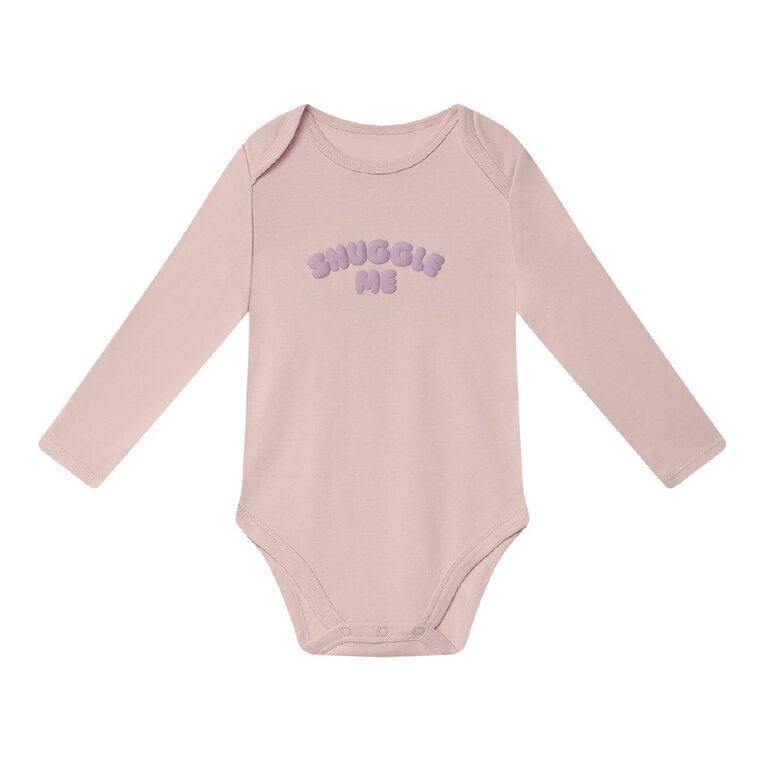 Young Original Babies' Long Sleeve Printed Bodysuit, Pink Light, hi-res
