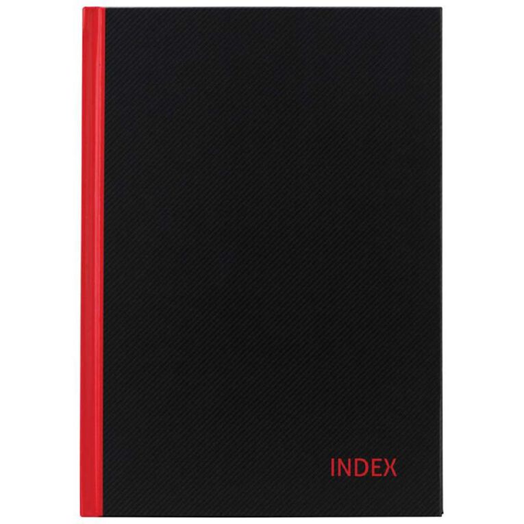 Milford Milford Notebook Indexed 100 Leaf Red/Black A5, , hi-res