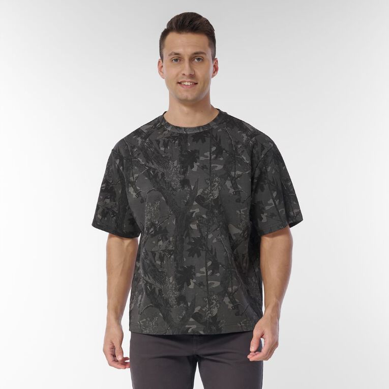 Garage Men's Boxy Tee French Terry, Black, hi-res
