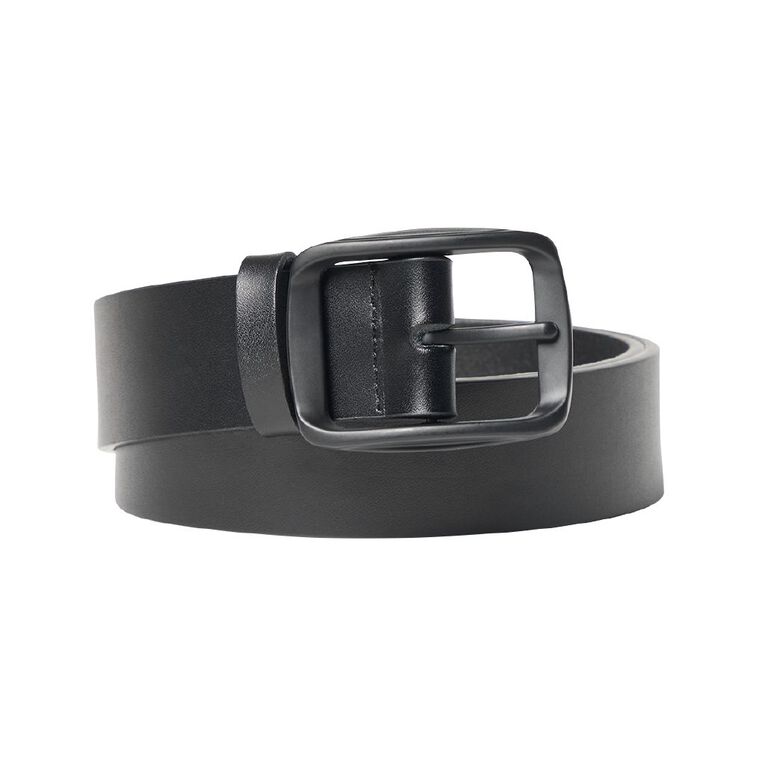 H&H Men's Coated Leather Belt, Black, hi-res