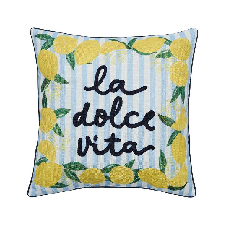 Living & Co Outdoor Cushion La Dolce Vita Yellow 40cm x 40cm, , hi-res
