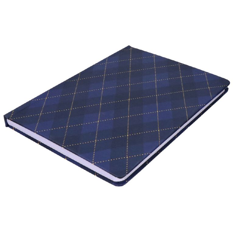 Uniti Stationery A5 Tartan Navy Notebook, , hi-res