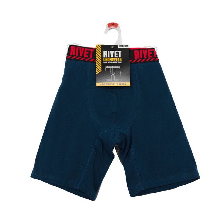 Rivet Men's Long Leg Trunks 4 Pack, Grey/Charcoal, hi-res