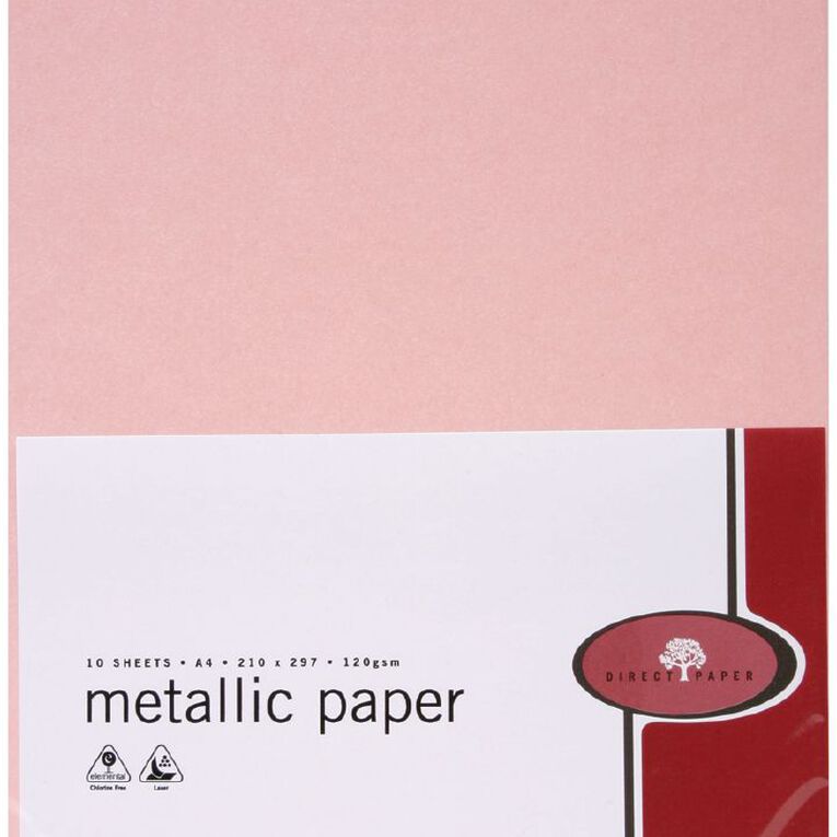 Direct Paper Metallic Paper 120gsm Rose Quartz A4 10 Pack, , hi-res