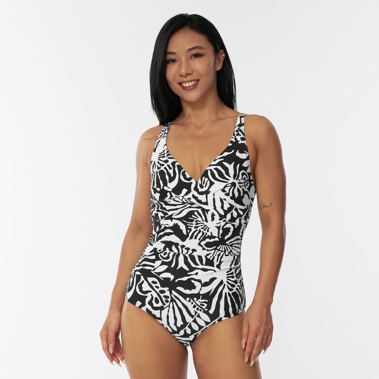 H&H Women's Tummy Control Twist Suit, Black, hi-res