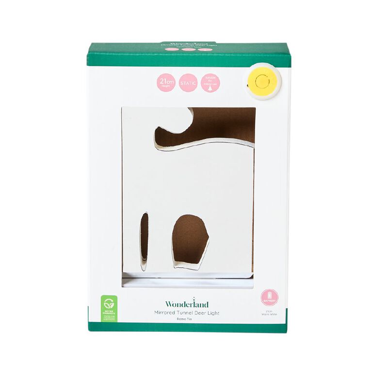 Wonderland Mirrored Tunnel Deer Light Warm White 21cm, , hi-res