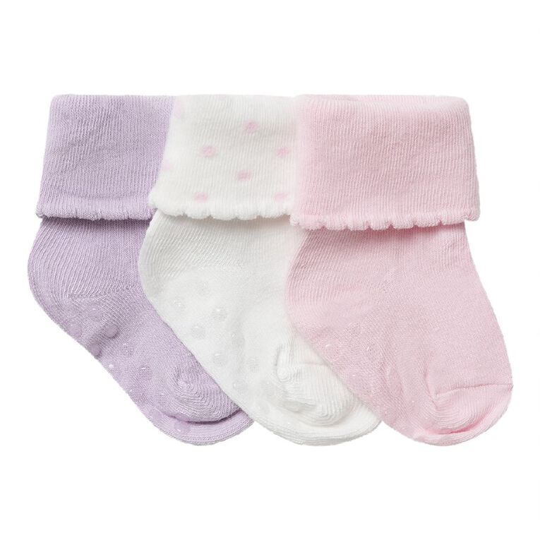 H&H Infants' Scalloped Turn Top 3 Pack, Pink, hi-res
