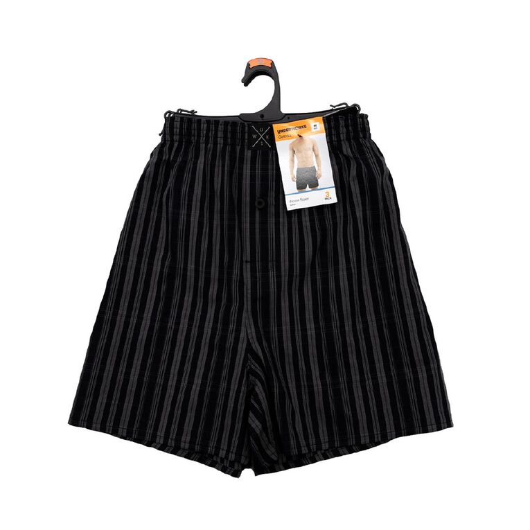 Underworks Men's Woven Boxer 3 Pack Black | The Warehouse