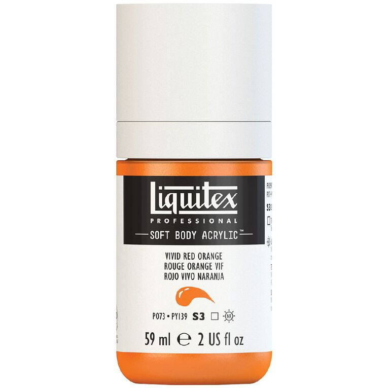 Liquitex Soft S3 Body Acrylic Vivid Red Orange, , hi-res