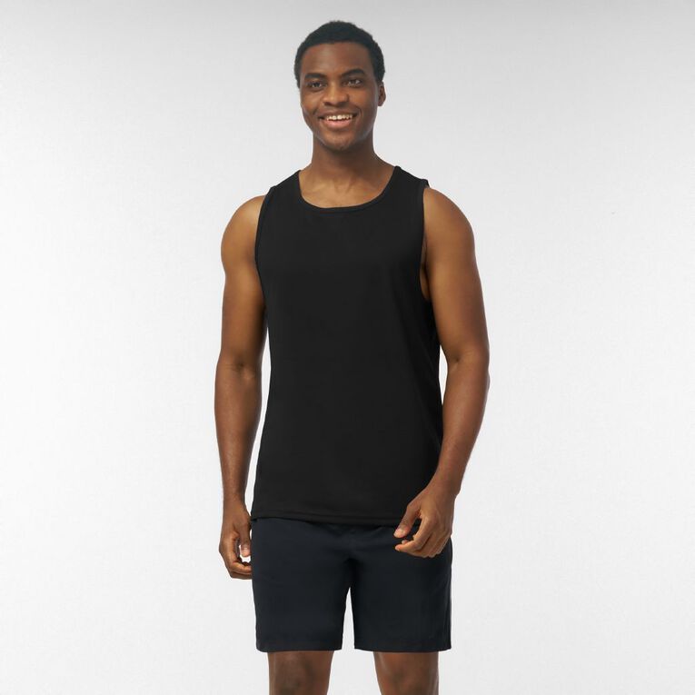 Active Intent Men's Cooldry Singlet, Black, hi-res