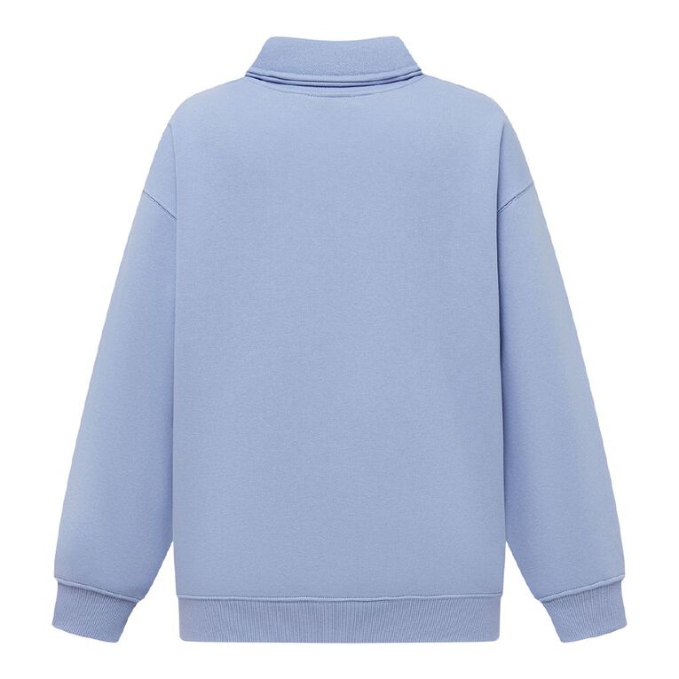 H&H Women's Long Sleeve Oversized BF 1/4 Zip, Blue Light, hi-res
