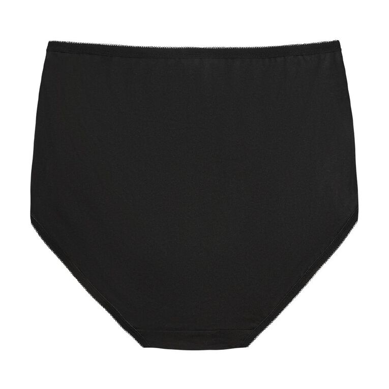 H&H Women's Cotton Full Briefs, Black, hi-res