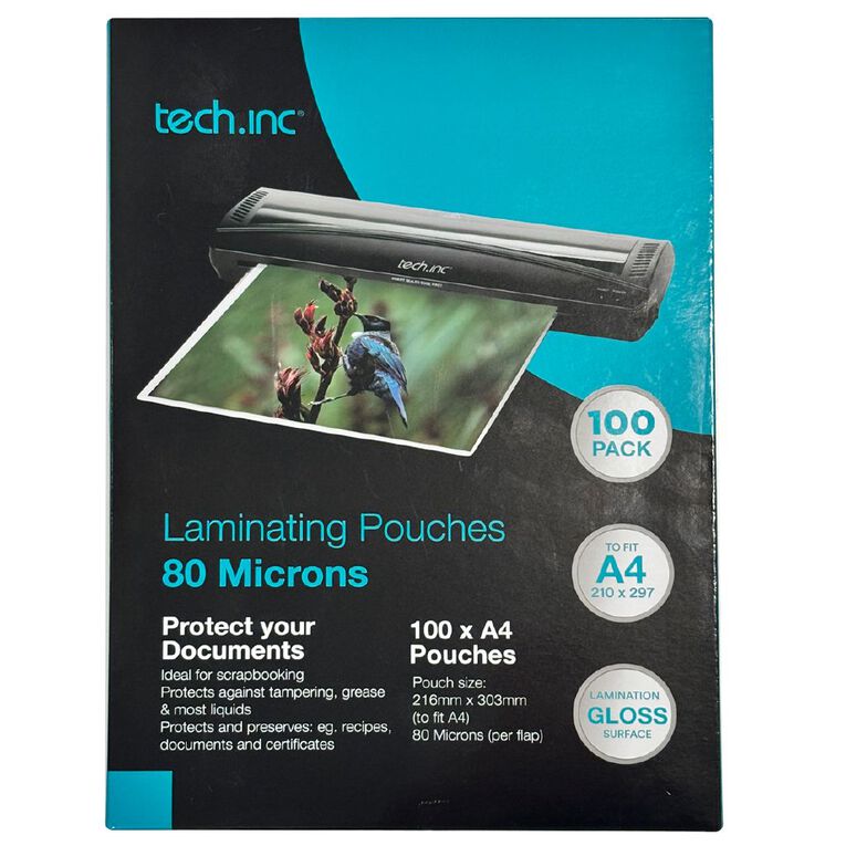 Tech.Inc Hot Laminating Pouch 80 Microns A4100 Pack, , hi-res