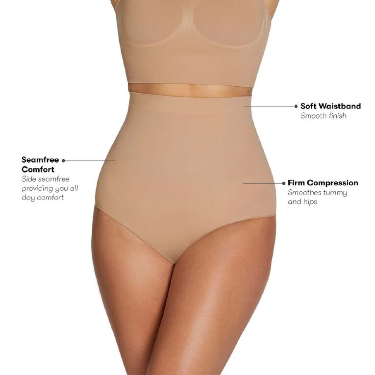Clio Women's Firm Support Shaping Bikini Brief, Natural, hi-res