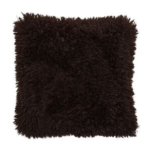 Living & Co Cushion Shaggy Faux Fur Brown Mid 45cm x 45cm