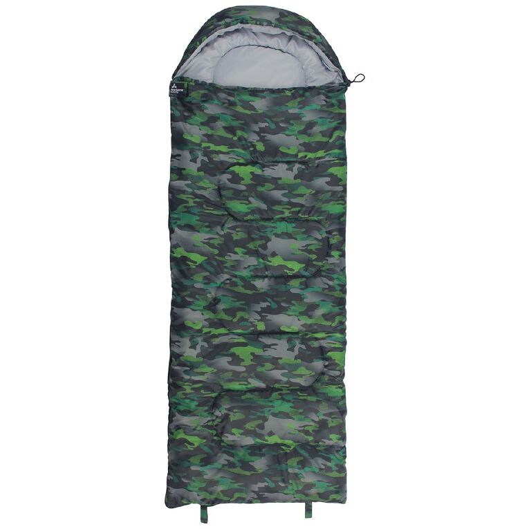 Navigator South Kids Camo Green Sleeping Bag Recycled, , hi-res