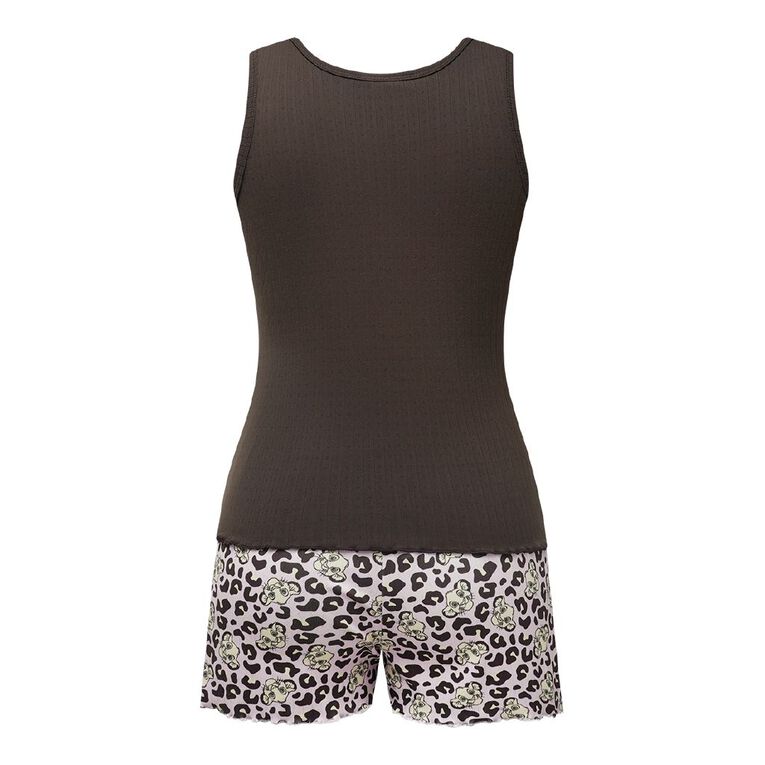 The Lion King Singlet and Short Pyjama Set with Eyemask, Brown Dark, hi-res